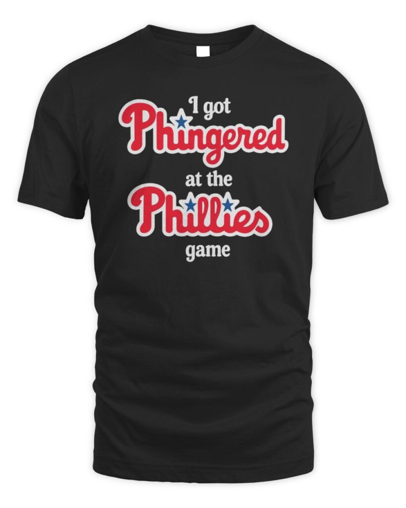 Introducing the "I Got Phingered At The Phillies Game Shirt" – the ultimate conversation starter for any die-hard Phillies fan! This shirt doesn’t just showcase your love for the game; it adds a playful twist that will have everyone talking. Grab your "I Got Phingered At The Phillies Game T Shirts" today and let everyone know you're ready for game day with style and humor. Perfect as a gift for friends or family who love baseball, this shirt is sure to become a favorite in any collection!