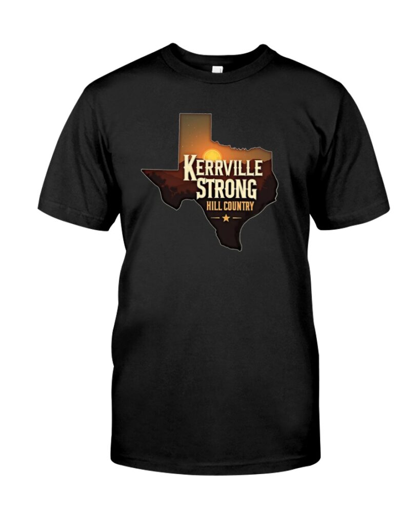 Introducing the “Kerrville Strong Hill Country T-Shirt”, a must-have for anyone who loves to showcase their pride in the beautiful Texas Hill Country. This shirt isn’t just an article of clothing; it’s a statement of resilience and community spirit. Crafted from high-quality, breathable fabric, it offers comfort whether you’re exploring the stunning landscapes of Kerrville or enjoying a casual day out. Don’t miss out on this opportunity to celebrate your roots in style! Grab your “Kerrville Strong Hill Country T-Shirts” today and wear it proudly as you represent our beloved community wherever life takes you.