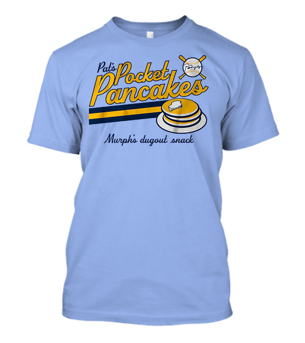 Introducing the Pat "Murphy Pocket Pancakes Murphy’s Dugout Snack Shirt" – the ultimate blend of comfort, style, and a touch of whimsy that every food lover and sports enthusiast will adore. This unique shirt features an eye-catching design that showcases your love for pancakes in a fun and playful way. Whether you're at a tailgate party or enjoying a casual day out, this shirt is perfect for expressing your personality.  Grab your "Pat Murphy Pocket Pancakes Murphy’s Dugout Snack T Shirts" today and let everyone know where you stand on snack time!