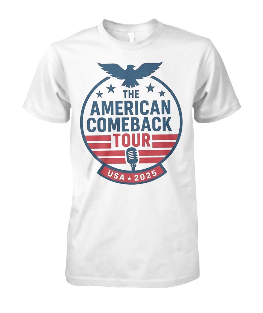 Introducing the "Charlie Kirk The American Comeback Tour Shirt"—a must-have for anyone who believes in the power of patriotism and the spirit of America. This shirt isn’t just a piece of clothing; it’s a statement. Crafted from high-quality materials, it offers unparalleled comfort while making sure you stand out in any crowd. Don’t miss out on this opportunity to showcase your commitment to the American comeback! Grab your "Charlie Kirk The American Comeback Tour T Shirts" today and wear it with pride—because every conversation starts with what you wear!