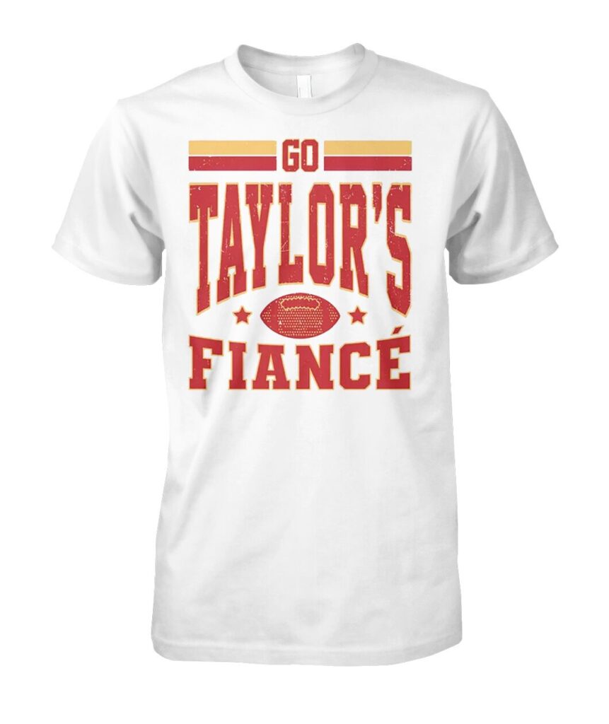 Introducing the "Go Taylor's Fiancé Shirt"—where style meets sentiment. This shirt is not just a piece of clothing; it’s a declaration of love and support for your favorite Taylor Swift fan. Crafted from high-quality materials, it offers unparalleled comfort while making a bold statemen. Whether you’re celebrating a special moment or simply want to showcase your admiration for Taylor Swift, the "Go Taylor's Fiancé T Shirts" is the ideal choice. Stand out from the crowd and let your passion shine through with this must-have addition to any fan’s wardrobe! Don’t miss out—grab yours today and wear your heart on your sleeve!