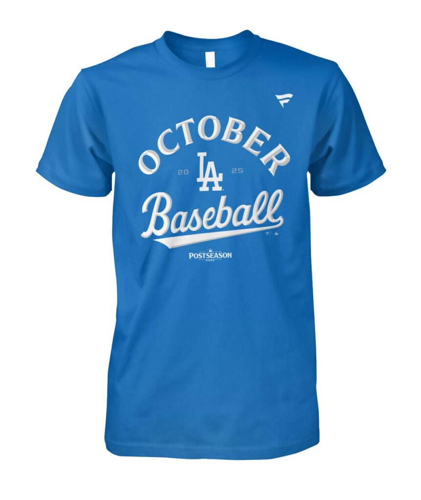 Get ready to celebrate the thrill of October baseball with the exclusive "Dodgers October Baseball Postseason 2025 Locker Room Shirt"! This isn’t just a shirt; it’s a symbol of pride and passion for every die-hard Dodgers fan. Crafted from premium materials, this shirt offers unparalleled comfort while showcasing your unwavering support for the team during their postseason journey. Don’t miss out on owning a piece of history as we gear up for an unforgettable postseason run! The "Dodgers October Baseball Postseason 2025 Locker Room T Shirts" is not just apparel; it's a statement. Grab yours now and be part of every thrilling moment as our team strives for greatness!