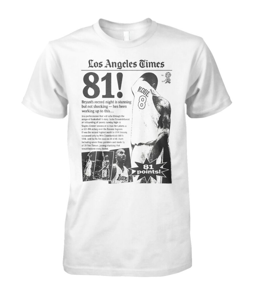 ntroducing the "Lamar Jackson Kobe Bryant 81 Points Shirt", a must-have for any sports enthusiast and fan of greatness. This unique shirt celebrates two of the most iconic figures in their respective sports, merging the electrifying energy of star Lamar Jackson with the legendary prowess of icon Kobe Bryant, who famously scored 81 points in a single game. Don’t miss out on owning this exclusive piece that symbolizes excellence and determination. Get your "Lamar Jackson Kobe Bryant 81 Points T Shirts" today and wear it with pride as you honor two athletes who have inspired countless fans around the world!