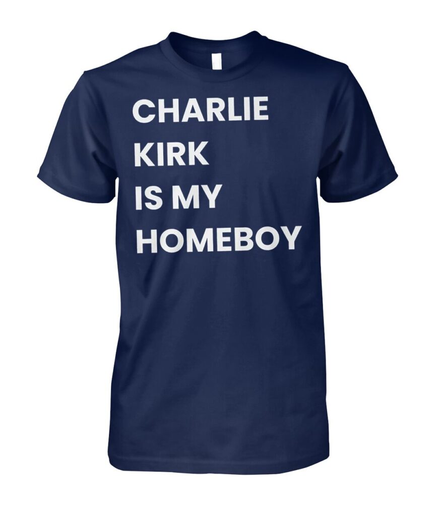 Introducing the "Charlie Kirk Is My Homeboy Shirt" – a statement piece that combines style with your support for conservative values. This shirt is not just an article of clothing; it's a conversation starter, a badge of honor, and a way to proudly display your beliefs. Made from high-quality, breathable fabric, it ensures comfort whether you're at a rally, hanging out with friends, or simply running errands. Don't miss out on the chance to showcase your support in style—grab your "Charlie Kirk Is My Homeboy T Shirts" today and wear it with pride!