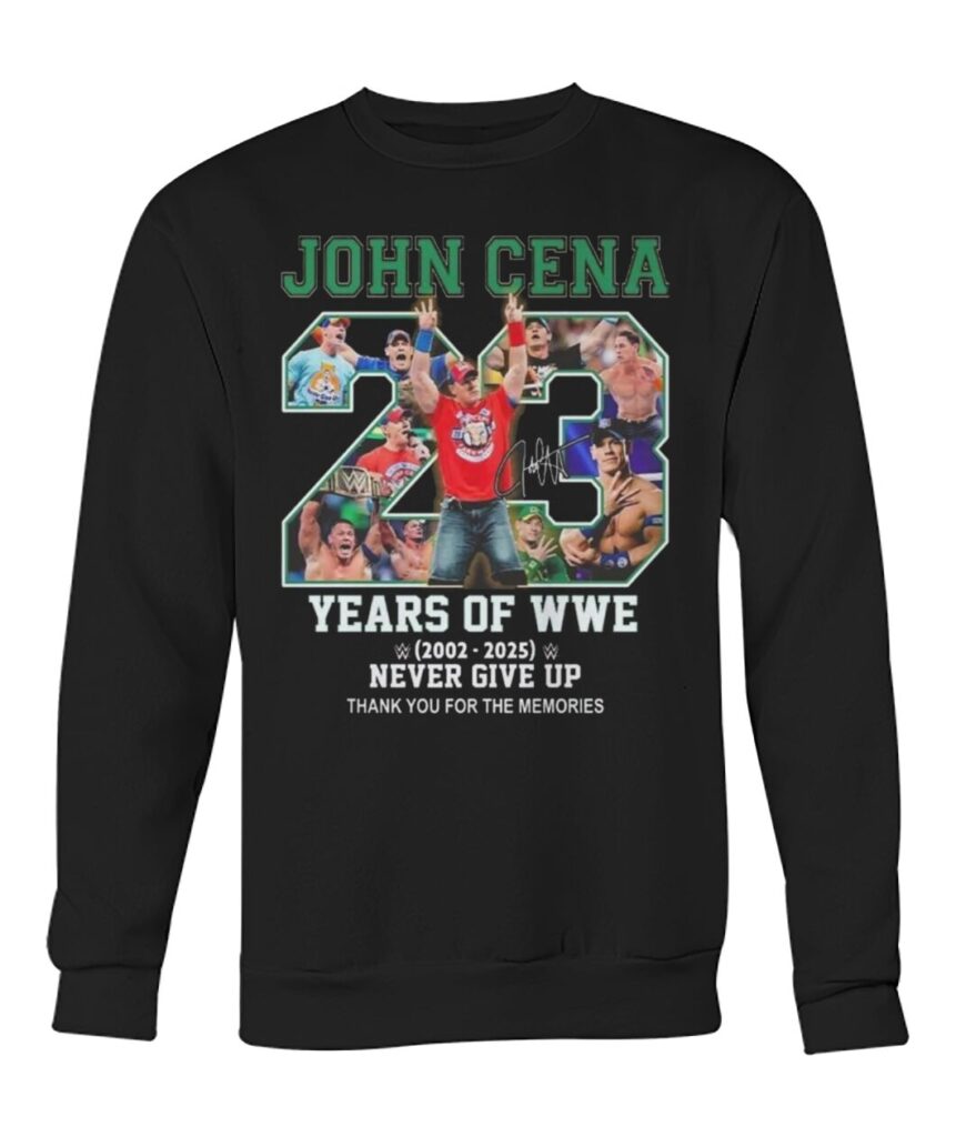 John Cena 23 Years of WWE 2002-2025 Thank You John Cena for the Memories Shirt, Thank You John Cena Shirt, Thank You John Cena.