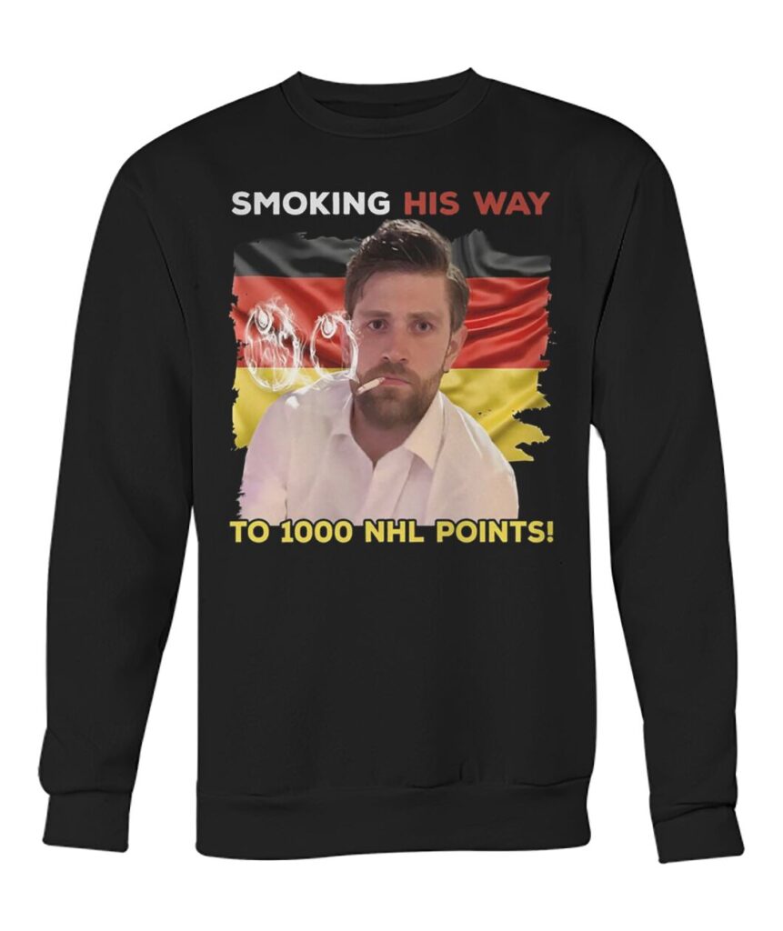 Oilers Leon Draisaitl Smoking His Way To 1000 Point Shirt, Oilers Leon Draisaitl Smoking His Way To 1000 Point Shirts,